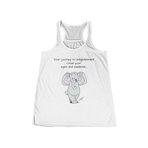 Ollie Ohm" The Meditating Elephant - Women's Flowy Racerback Tank