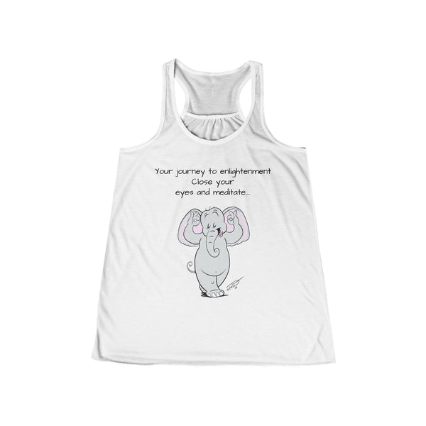 Ollie Ohm" The Meditating Elephant - Women's Flowy Racerback Tank