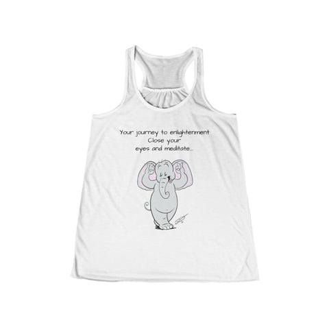 Ollie Ohm" The Meditating Elephant - Women's Flowy Racerback Tank