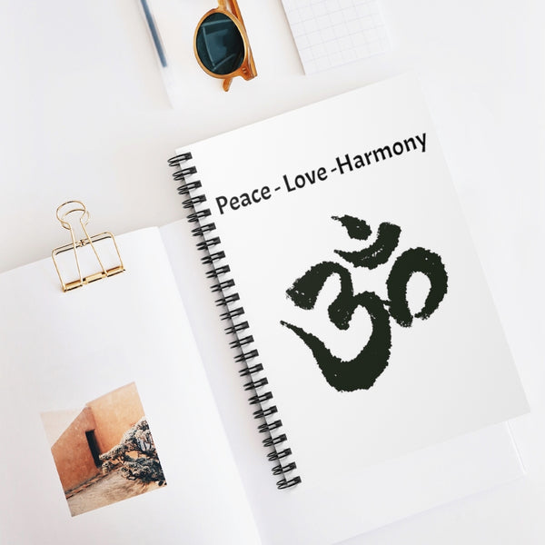 Peace - Love - Harmony  - Spiral Notebook - Ruled Line