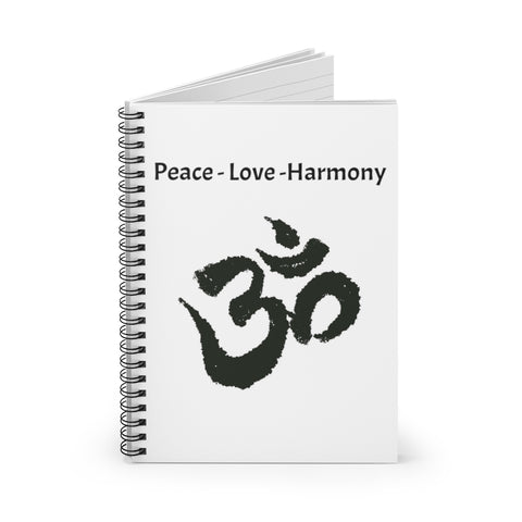 Peace - Love - Harmony  - Spiral Notebook - Ruled Line