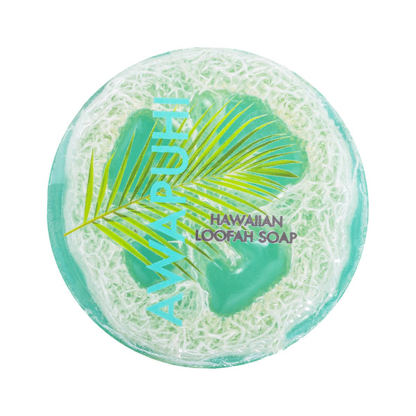 AWAPUHI SEA SALT & KUKUI EXFOLIATING LOOFAH SOAP - 4.75 oz