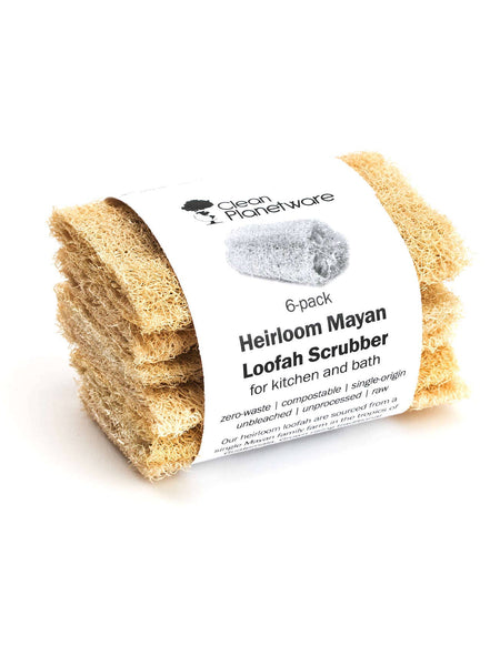 COMPOSTABLE LOOFAH SCRUBBER - PACK OF SIX