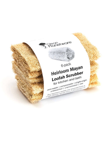 COMPOSTABLE LOOFAH SCRUBBER - PACK OF SIX