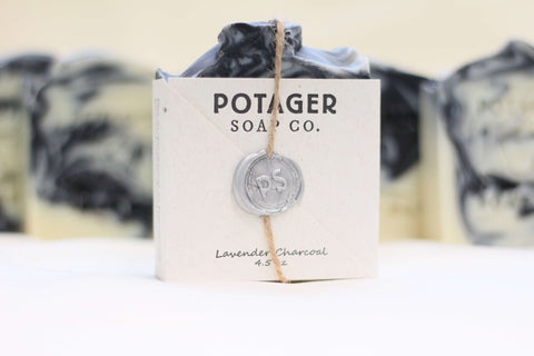 POTAGER LAVENDER CHARCOAL SOAP - HANDMADE WITH ORGANIC INGREDIENTS
