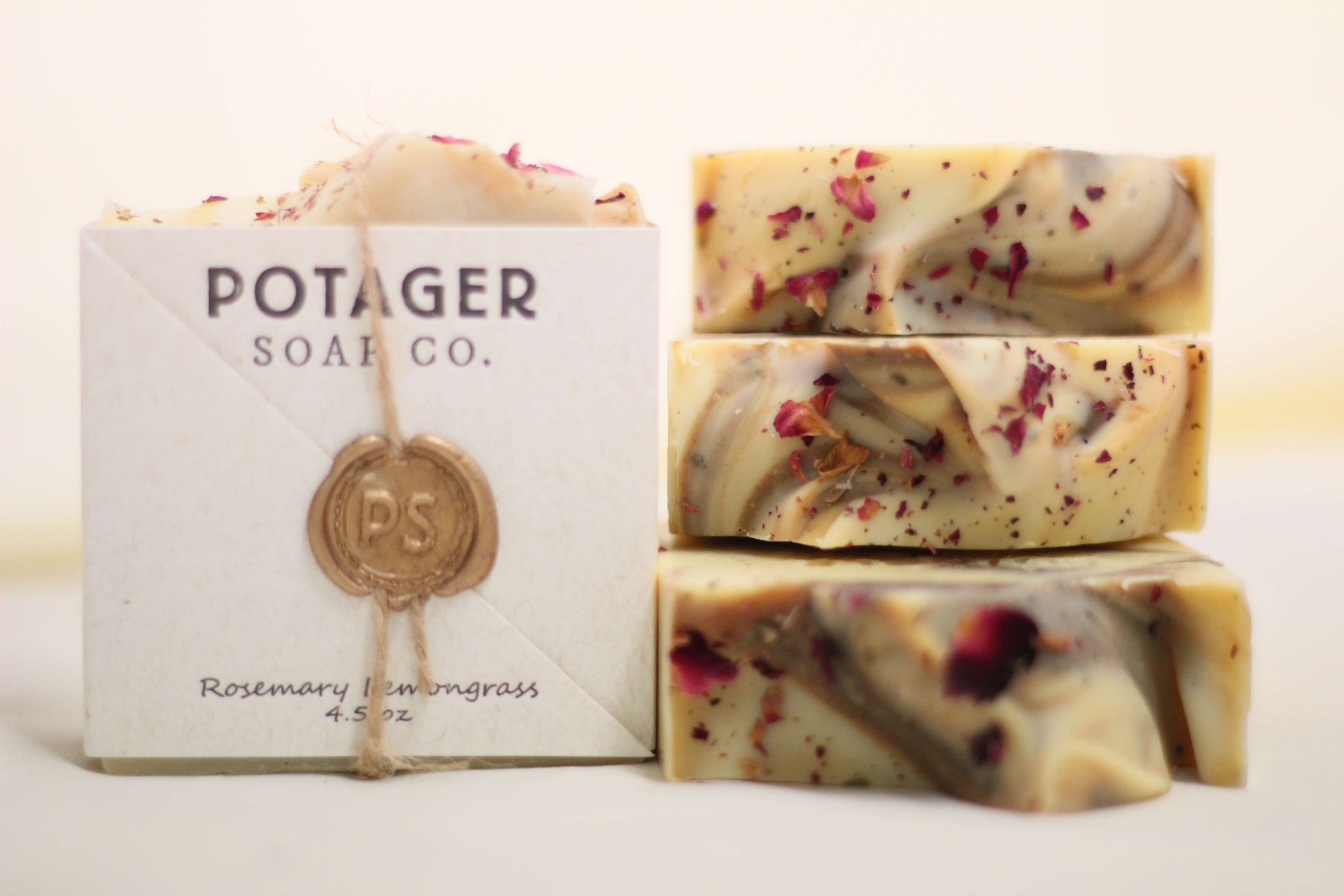 POTAGER ROSEMARY LEMONGRASS SOAP - HANDMADE WITH ORGANIC INGREDIENTS