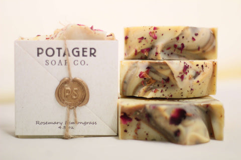 POTAGER ROSEMARY LEMONGRASS SOAP - HANDMADE WITH ORGANIC INGREDIENTS