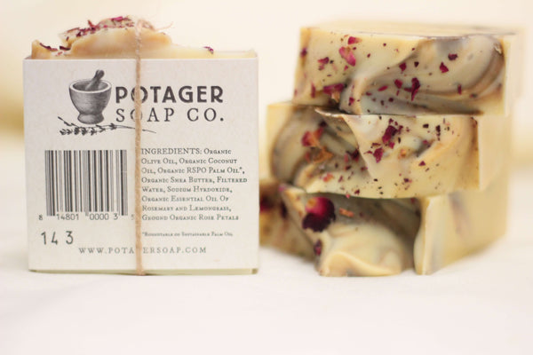 POTAGER ROSEMARY LEMONGRASS SOAP - HANDMADE WITH ORGANIC INGREDIENTS