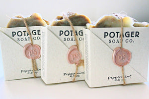 POTAGER PEPPERMINT SOAP - HANDMADE SOAP MADE WITH ORGANIC INGREDIENTS