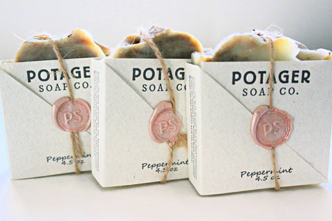 POTAGER PEPPERMINT SOAP - HANDMADE SOAP MADE WITH ORGANIC INGREDIENTS