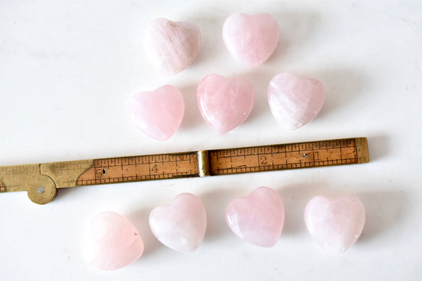 ROSE QUARTZ HEART CRYSTALS - 1"