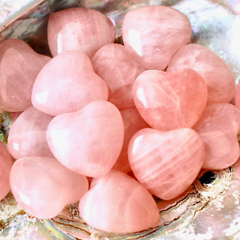 ROSE QUARTZ HEART CRYSTALS - 1"