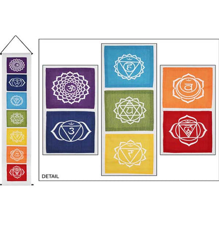 CHAKRA BANNER ON WHITE - MEDITATION BANNER