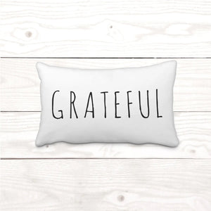 "Grateful" - Rectangle - Pillow