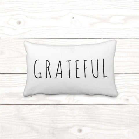 "Grateful" - Rectangle - Pillow