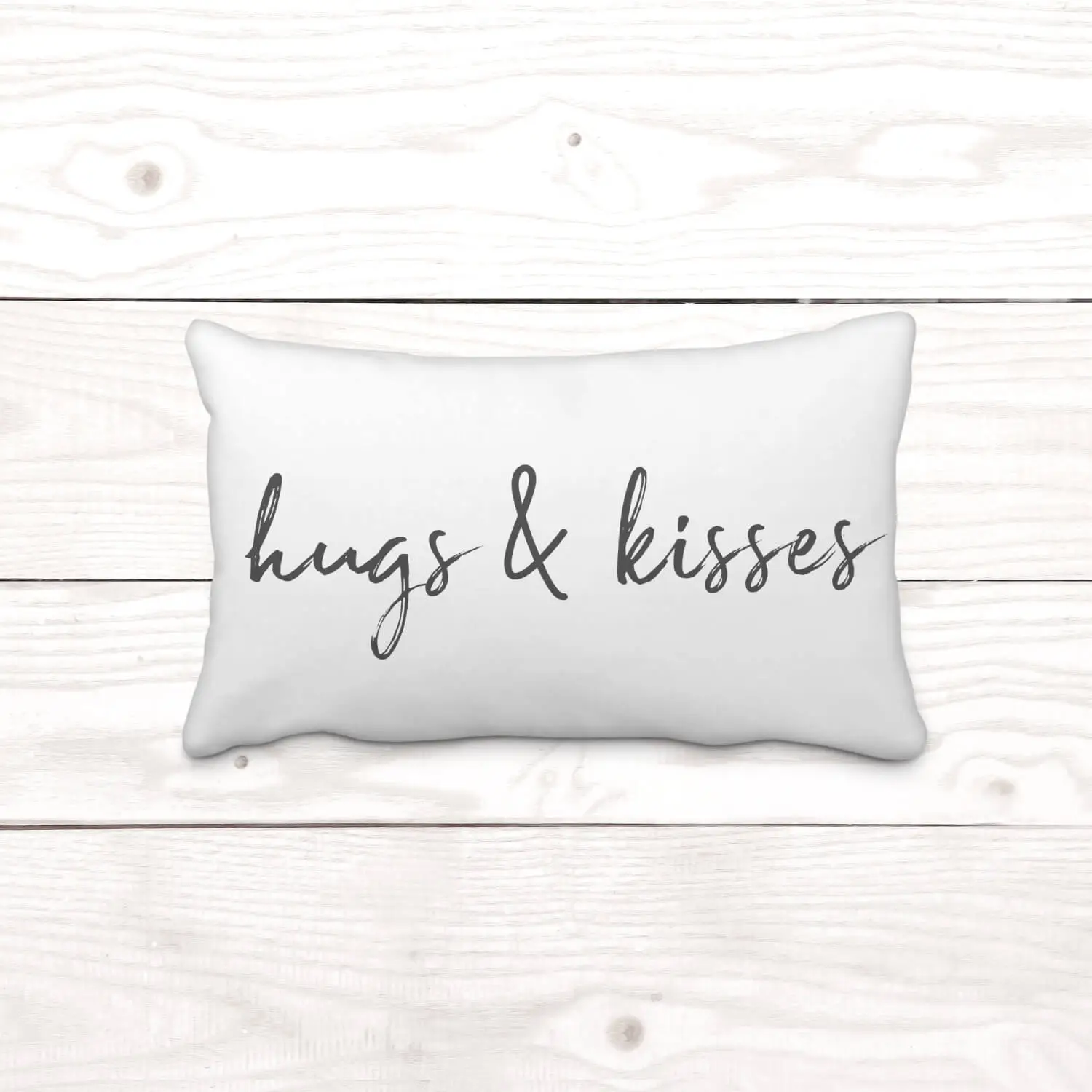 "Hugs & Kisses" - Rectangle - Pillow