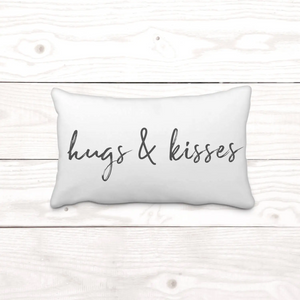 "Hugs & Kisses" - Rectangle - Pillow