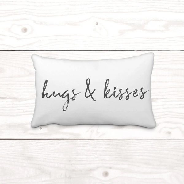 "Hugs & Kisses" - Rectangle - Pillow