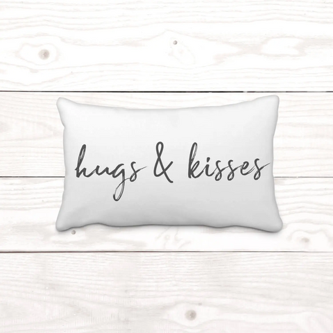 "Hugs & Kisses" - Rectangle - Pillow
